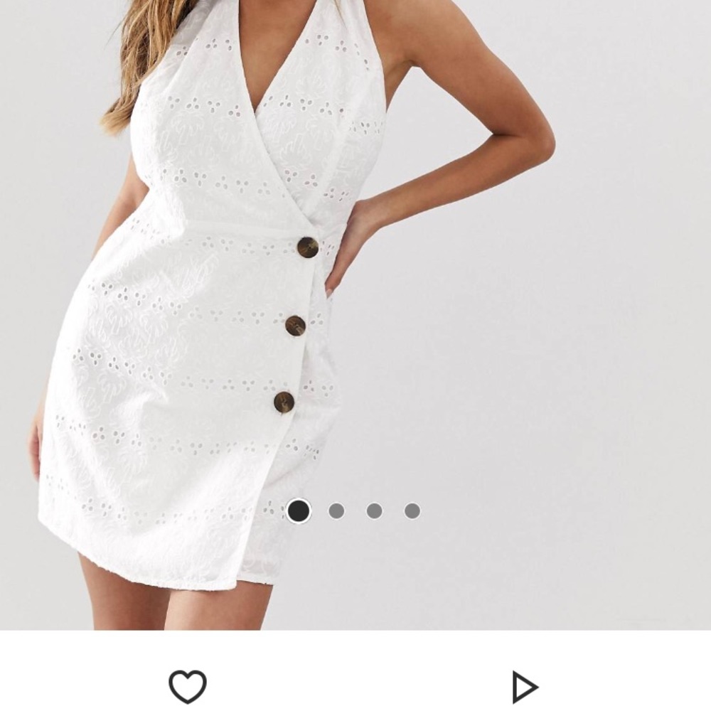 ASOS White eyelet halter dress size 8